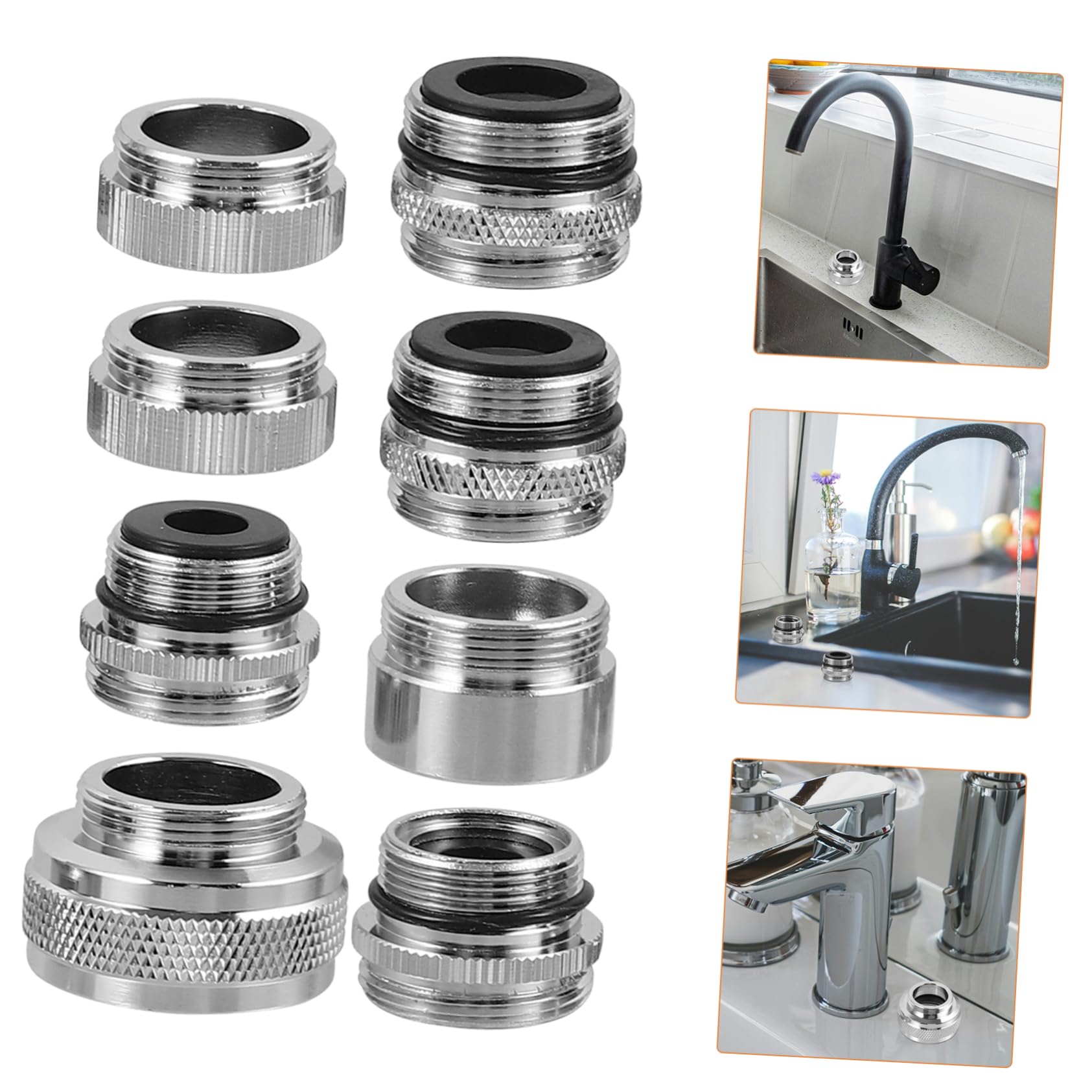 VINTORKY Faucet Aerator Hose Faucet Adapter 5/8-24 Threaded Adapter Kit for Kitchen Sink