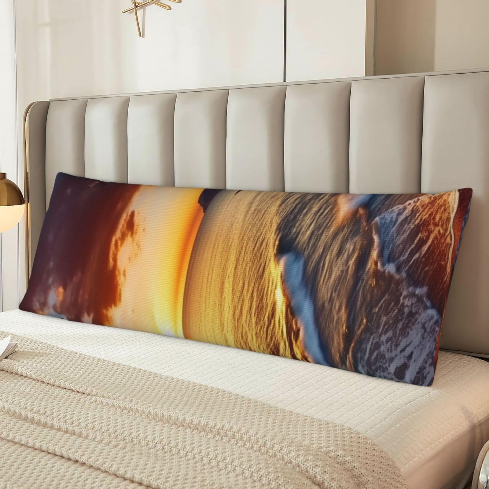 Seaside Sunset Body Pillow Case Cover, Microfiber Long Pillow Cases, Ultra Soft and Cozy Plush Body Pillowcase Decorative Long Bed Pillow Cover for Sleeping 20x54 Inches