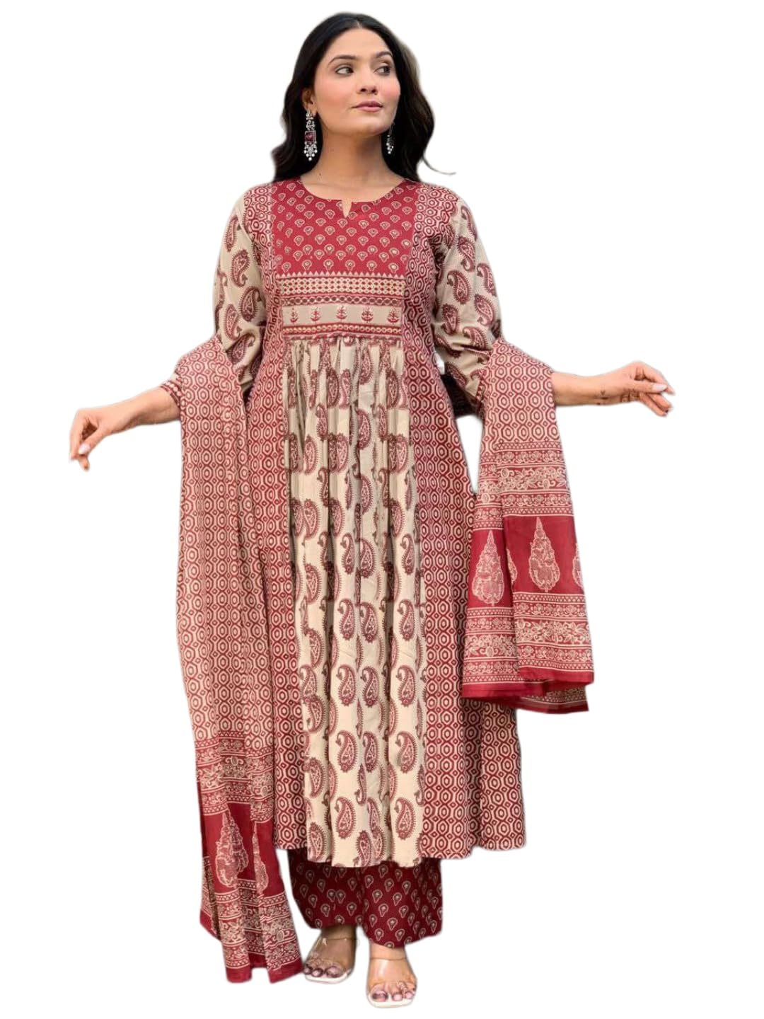 anni designer Kurta Set for Women Viscose Embroidered | Straight Kurta Pant Dupatta Set for Woman | Long Sleeve Round Neck V-Slit Stylish Ethnic 3 Piece Outfit Trendy Women Clothing-picture-24