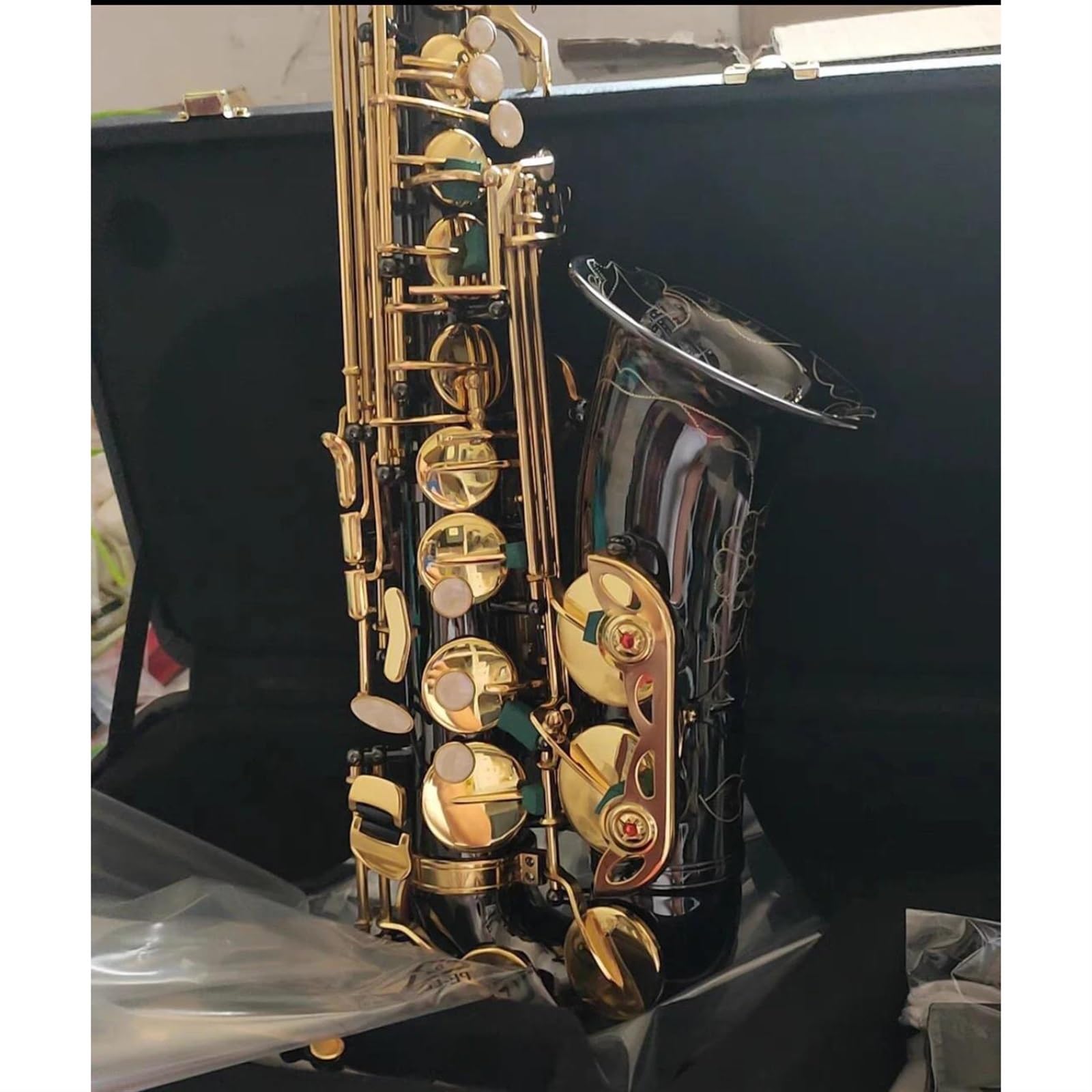 sassofono Sassofono Contralto Nichel Nero Oro Sax Soprano Professionale Sassofono Tenore Strumento Jazz (Color : Tenor saxofone)