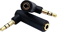 Vista 7 de Adaptador de conector de 0.138 in en ángulo recto de 90 grados, 3 polos de 0.138 in TRS Audio estéreo macho a hembra adaptador de extensión