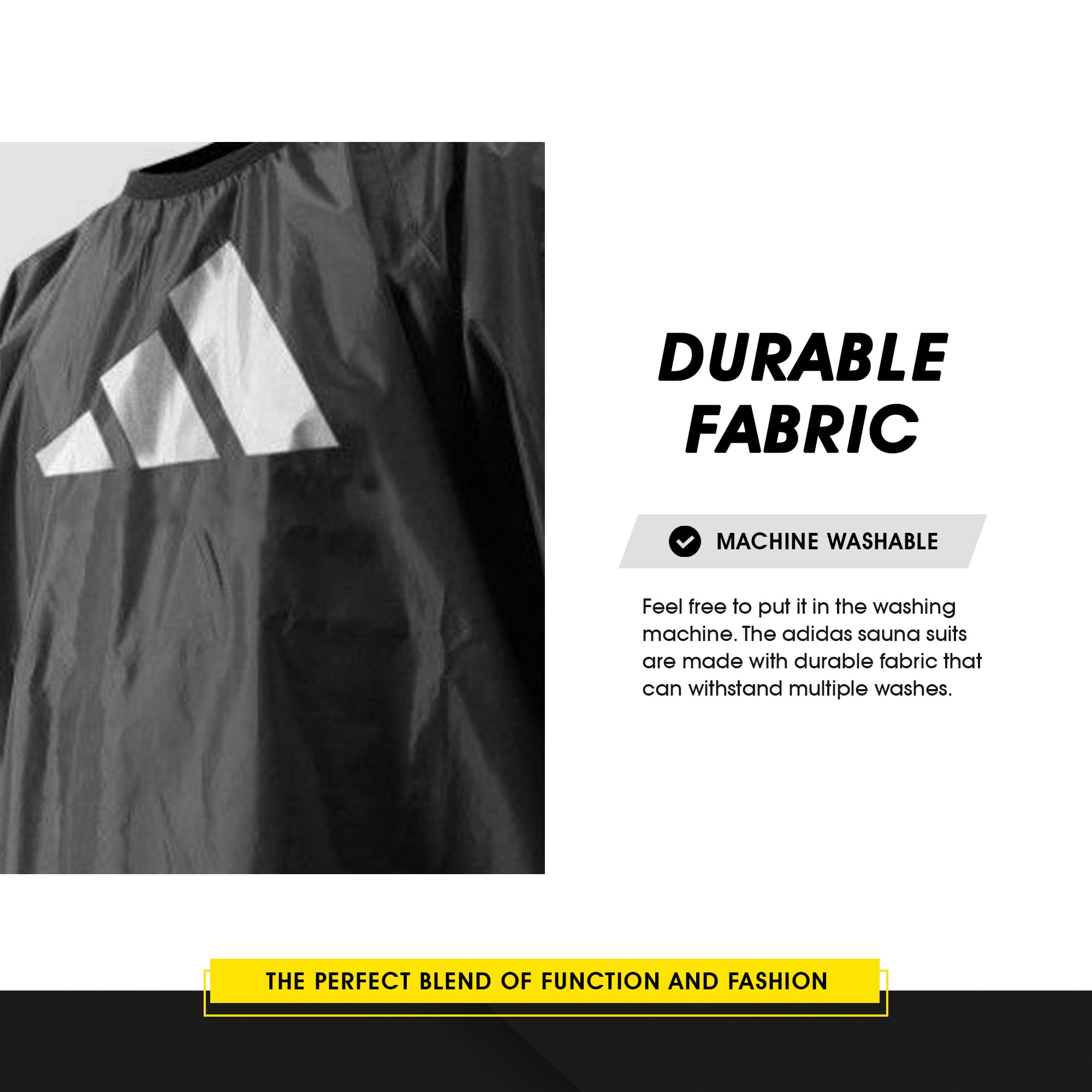 Adidas Saunaanzug, Gewichtsverlust, Boxen, Fitness, Fitnessstudio, Training, Oberteil, Hose, Hot Heat Sweat Suit, Joggen, Ganzkörperanzug, Herren und Damen, Schwarz , M