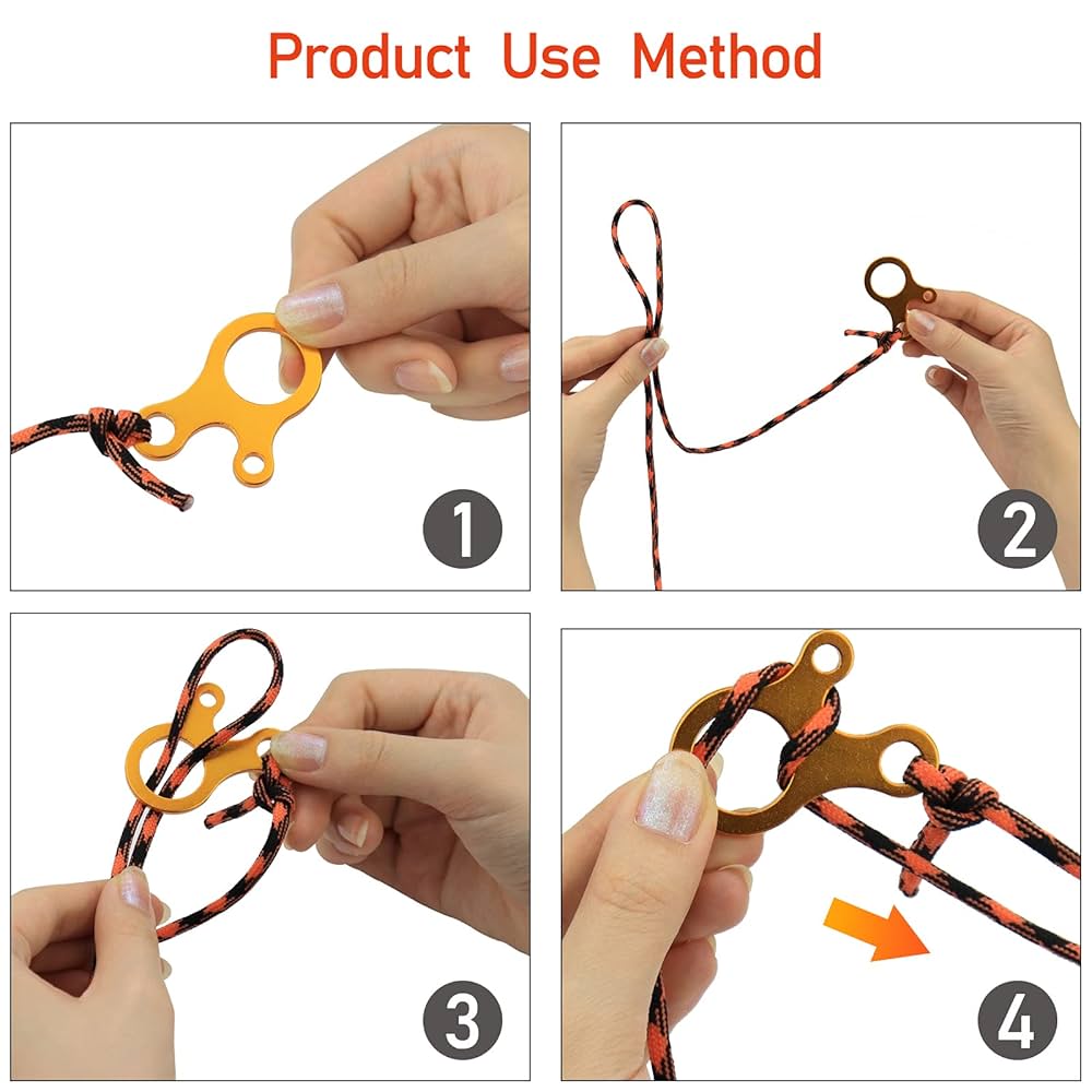 Guy Ropes With Tensioners 31m Tent Line 4mm Guyline Cord Adjuster For Awning Canopy Boat Camping Hikingorange C 34