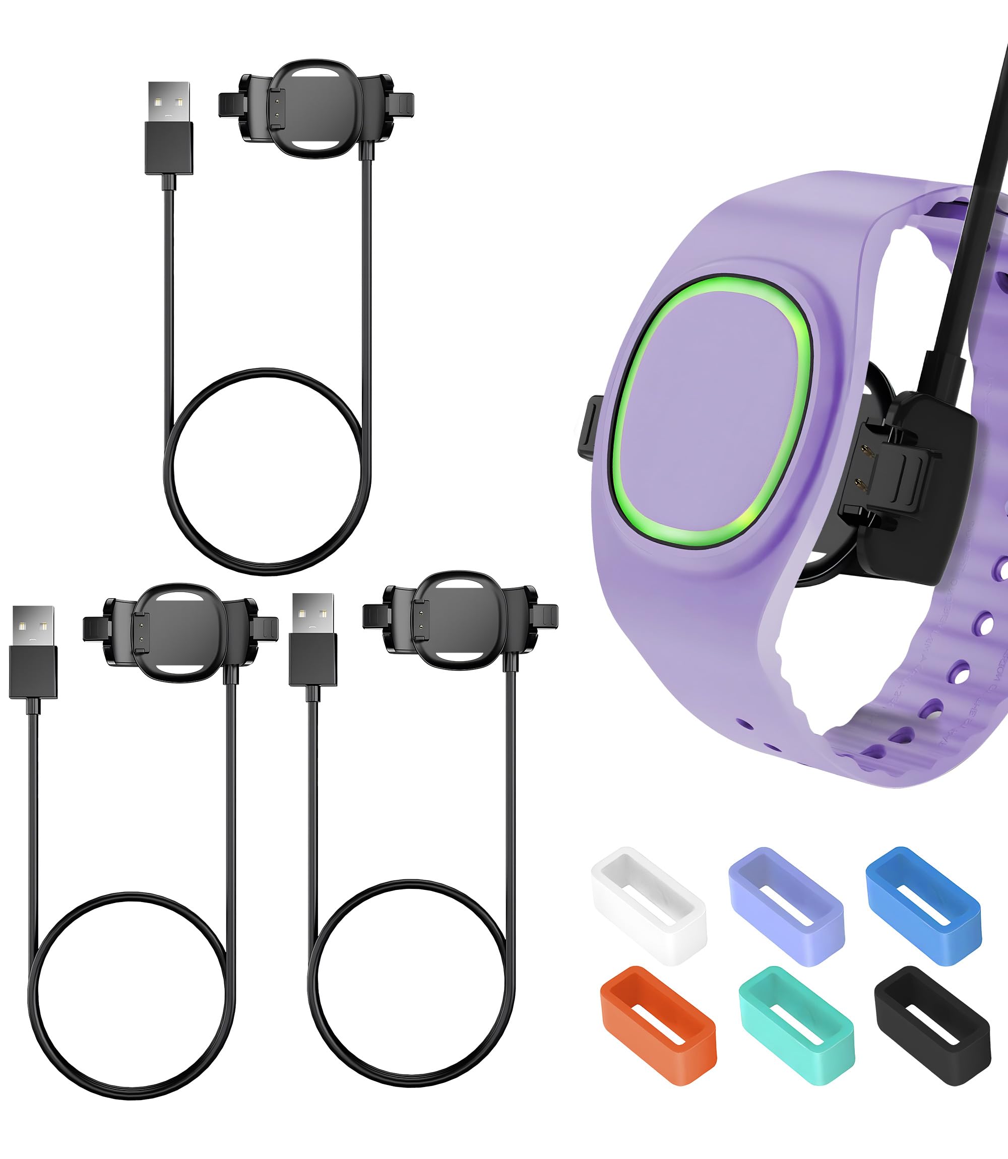 Seltureone 3 Pack Compatible with Magic Band Plus Charger, 3.3FT Charging Cable Accessories Compatible with MagicBand+ Charger Only - Black