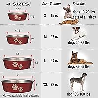 Vista 7 de Loving Pets Bella - Cuencos de acero inoxidable para perros y gatos, a prueba de derrames, artículos esenciales para cachorros y mascotas, ideales