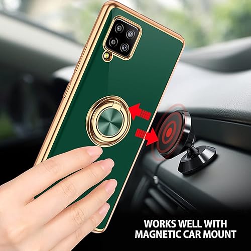 Miniatura 3 de DUEDUE Funda para Samsung Galaxy A42 con soporte de anillo, rotación de 360 grados, dedo magnético para automóvil, TPU suave, delgada, a prueba de