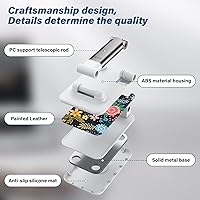 Vista 3 de Soporte de teléfono plegable para escritorio - Soporte de teléfono celular de ángulo ajustable - Adecuado para iPhone, Samsung - Flor negra