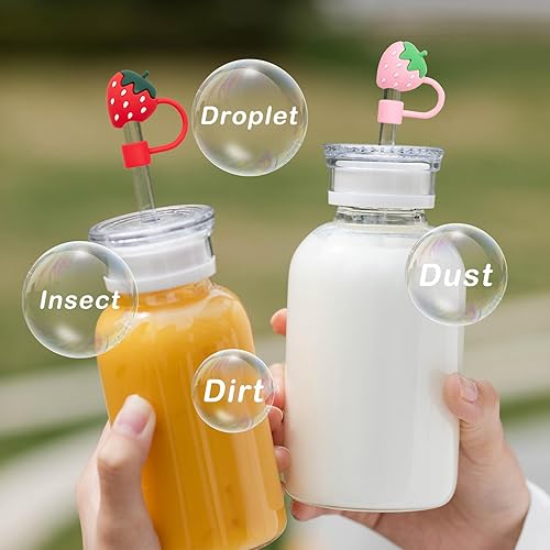 Miniatura 3 de 4 tapas de popote para copa Stanley, fresa para vaso Stanley de 30 y 40 onzas con asa, 0.394 in de silicona para regalos de Navidad (color 1)