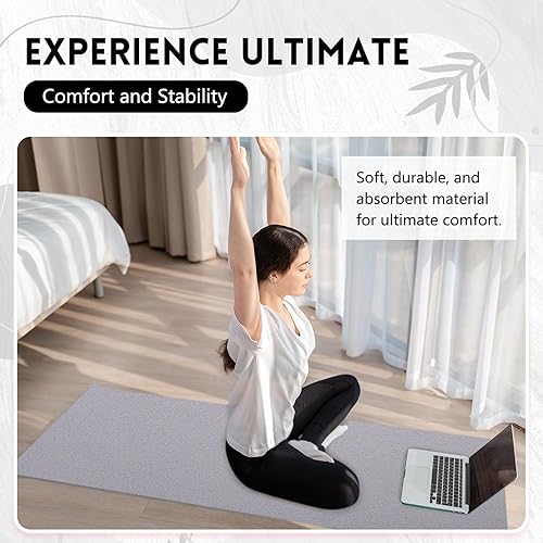 Miniatura 5 de Breling Paquete de 4 toallas de yoga calientes de 72 x 24 pulgadas, de microfibra antideslizante, absorbente del sudor, suave, esterilla de pilates,