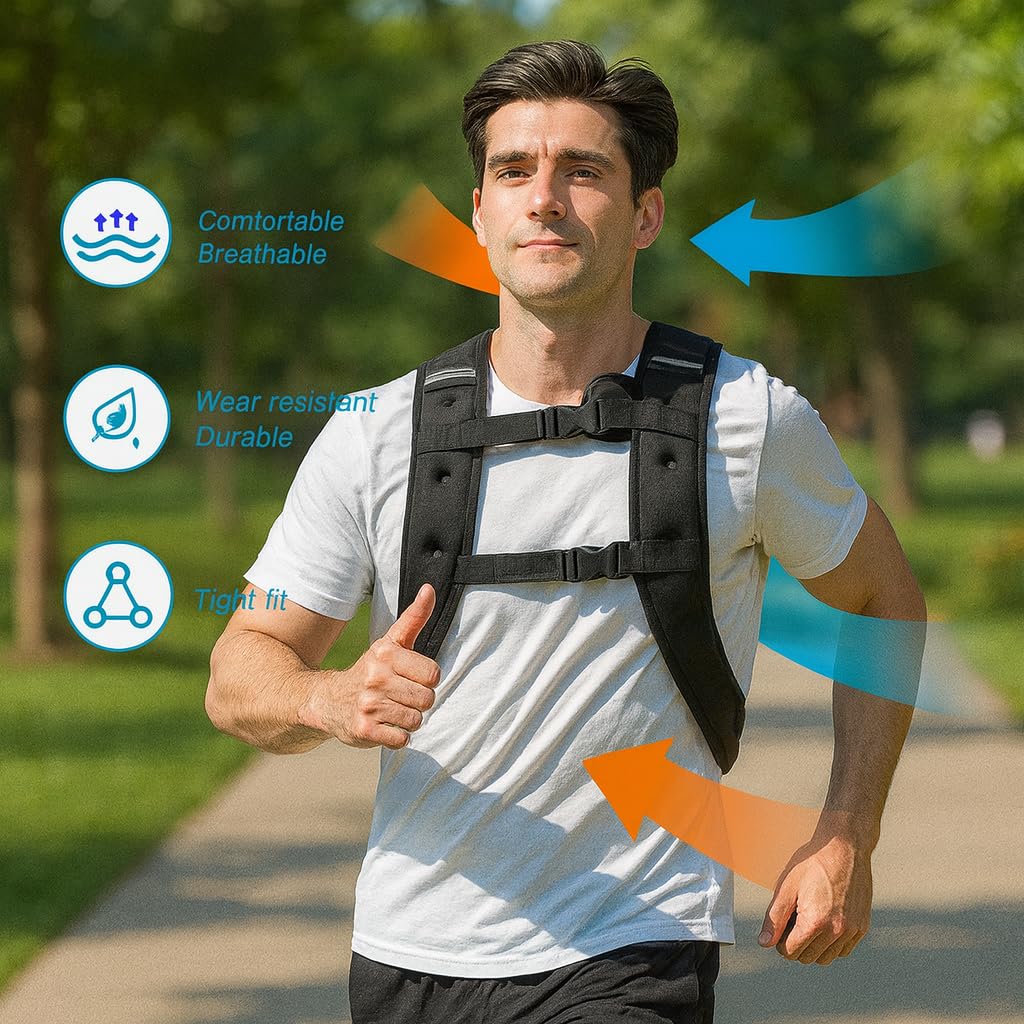 Gilet ponderato da 5 kg e 10 kg, regolabile, per fitness, corsa, jogging, palestra, allenamento, allenamento con pesi, ideale per allenamenti in palestra, yoga ed esercizi aerobici