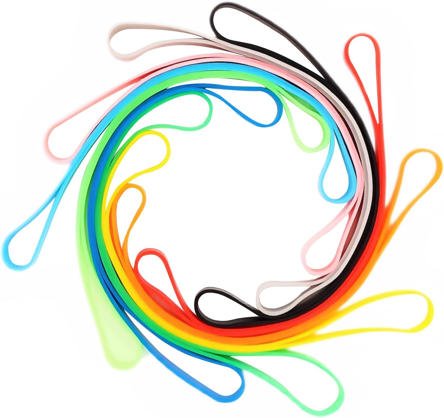 36 Pack Silicone Bands - 5.5 * 0.28in, Multi-Purpose, High Elasticity, Waterproof, Durable, and Portable, Assorted Colors