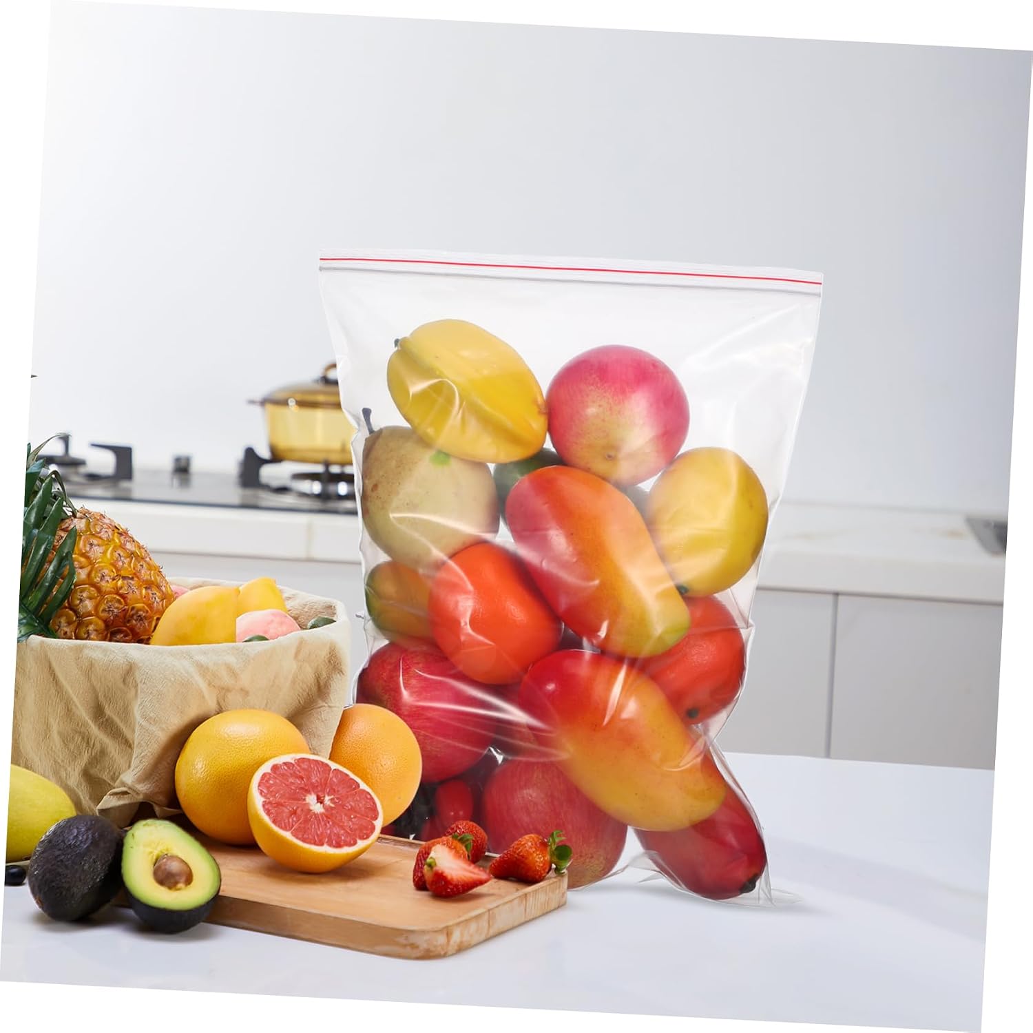 10pcs Resealable Bags Large PE Zip Bags for Food Toiletries image 5