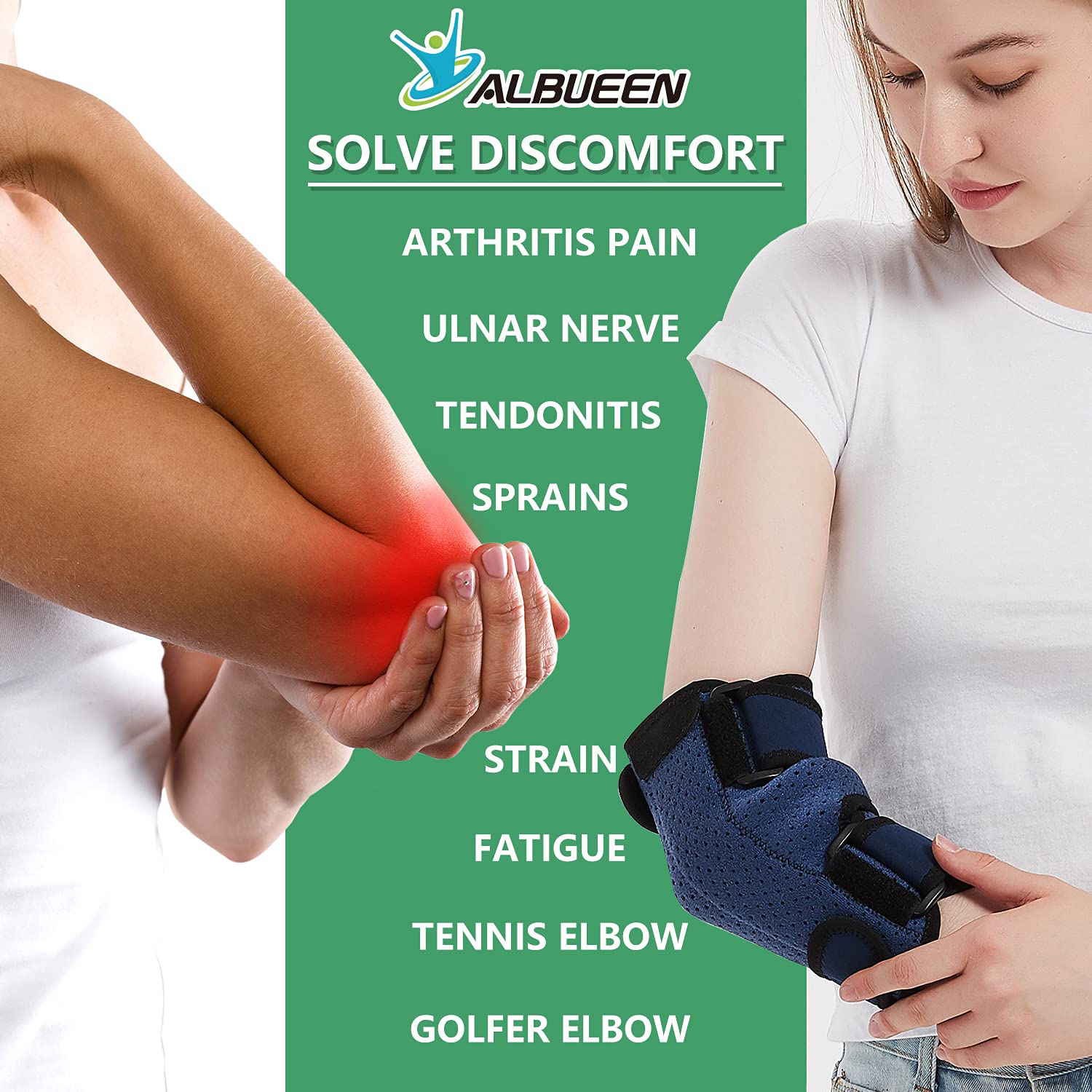 AlBUEEN Elbow Splint Night Sleep Elbow Pad,Elbow