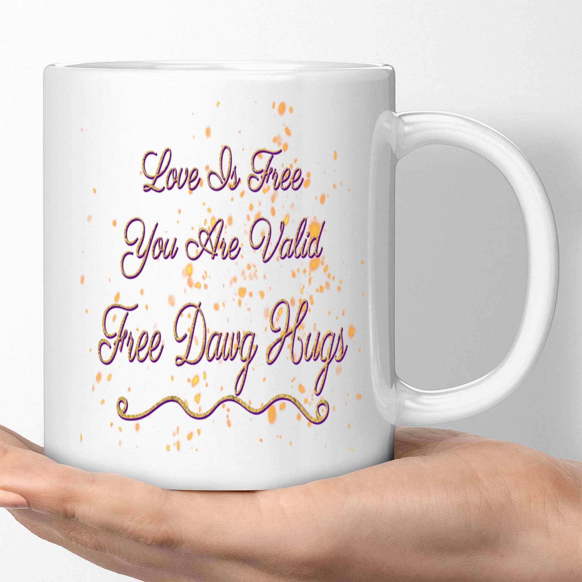 Lgbt Lesbian Gay Pride Rainbow Gift, Surprise for Sister-in-law - Free G Dawg Hugs Supporters, Ideal Christmas Present for Twin - 11 Oz White Ceramic Coffee Mug
