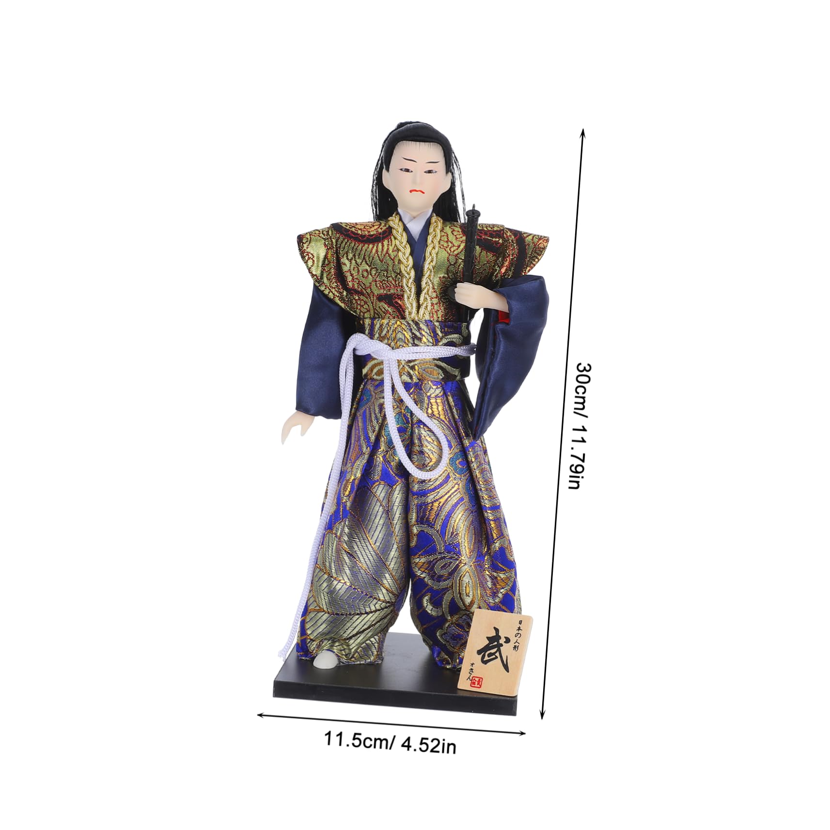 Garneck Figura Samurái Japonesa Coleccionable Kimono Tradicional Escultura Guerrero Asiático para Decoración de Estanterías y Hogar Muñeco Japonés Cultural para Oficina y Sala