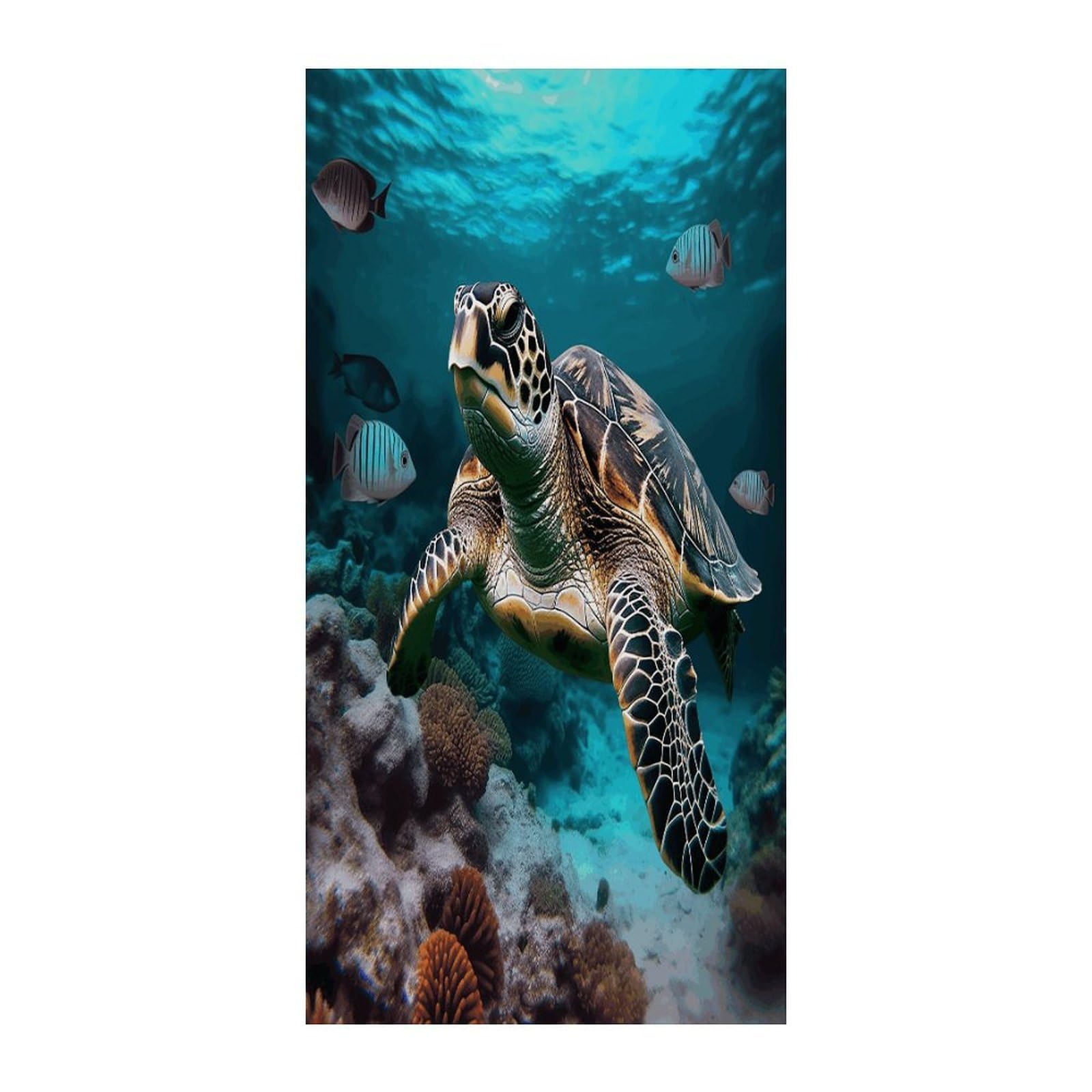 Fekiloot Style Ocean Animal Turtle Door Curtain Room Divider Curtains