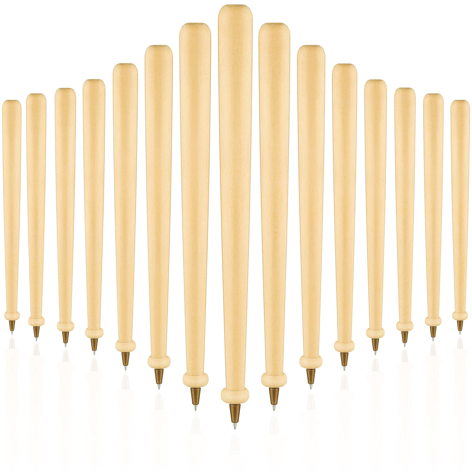 Buy Zonon 15 Pieces Wood Baseball Bat Pens Black Ink Brown Ball Wood