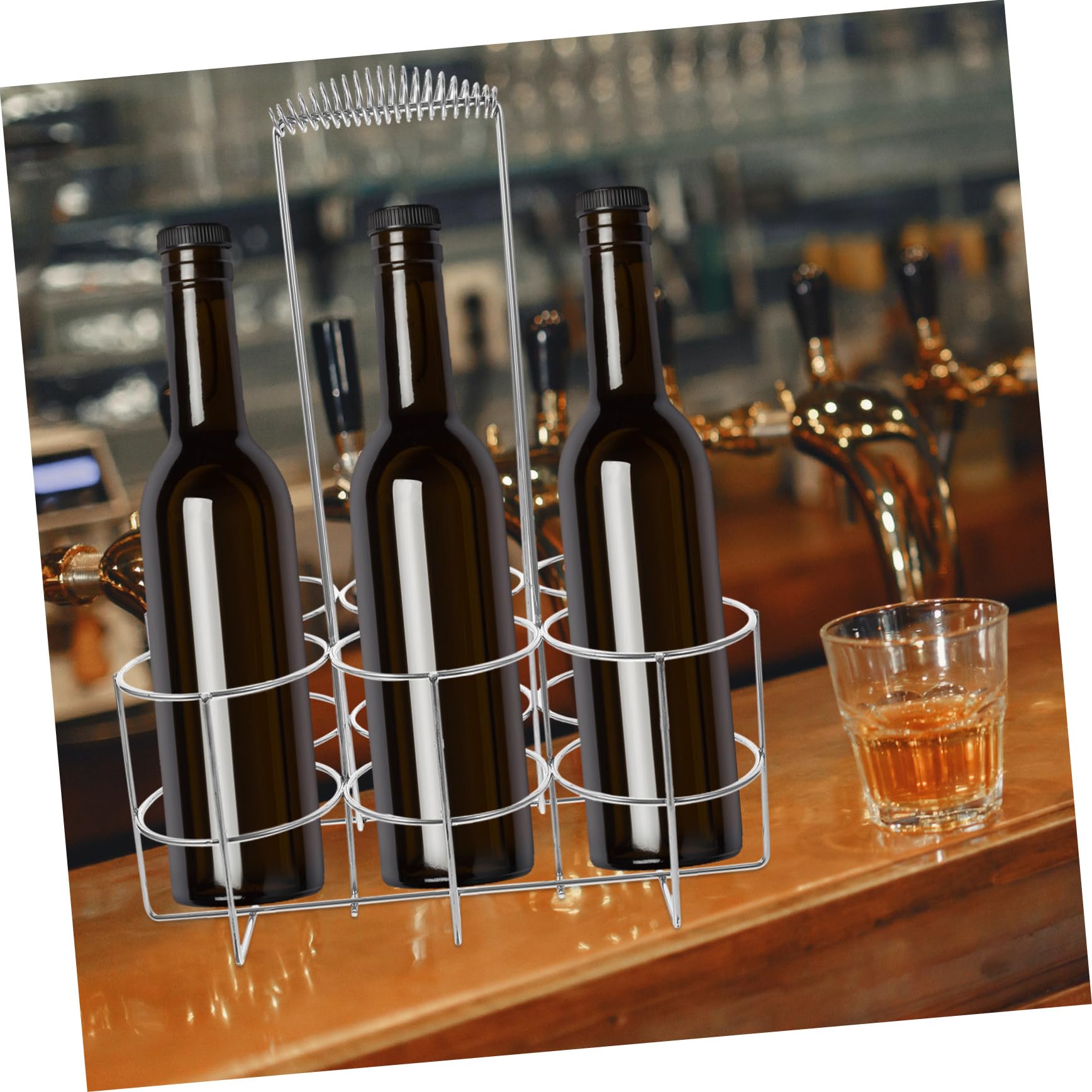 Portabottiglie Di Birra Portatile in Lega Resistente, Cestino Portabicchieri Per Vino e Birra, Organizer Salvaspazio Per Bar, Hotel e Uso Domestico