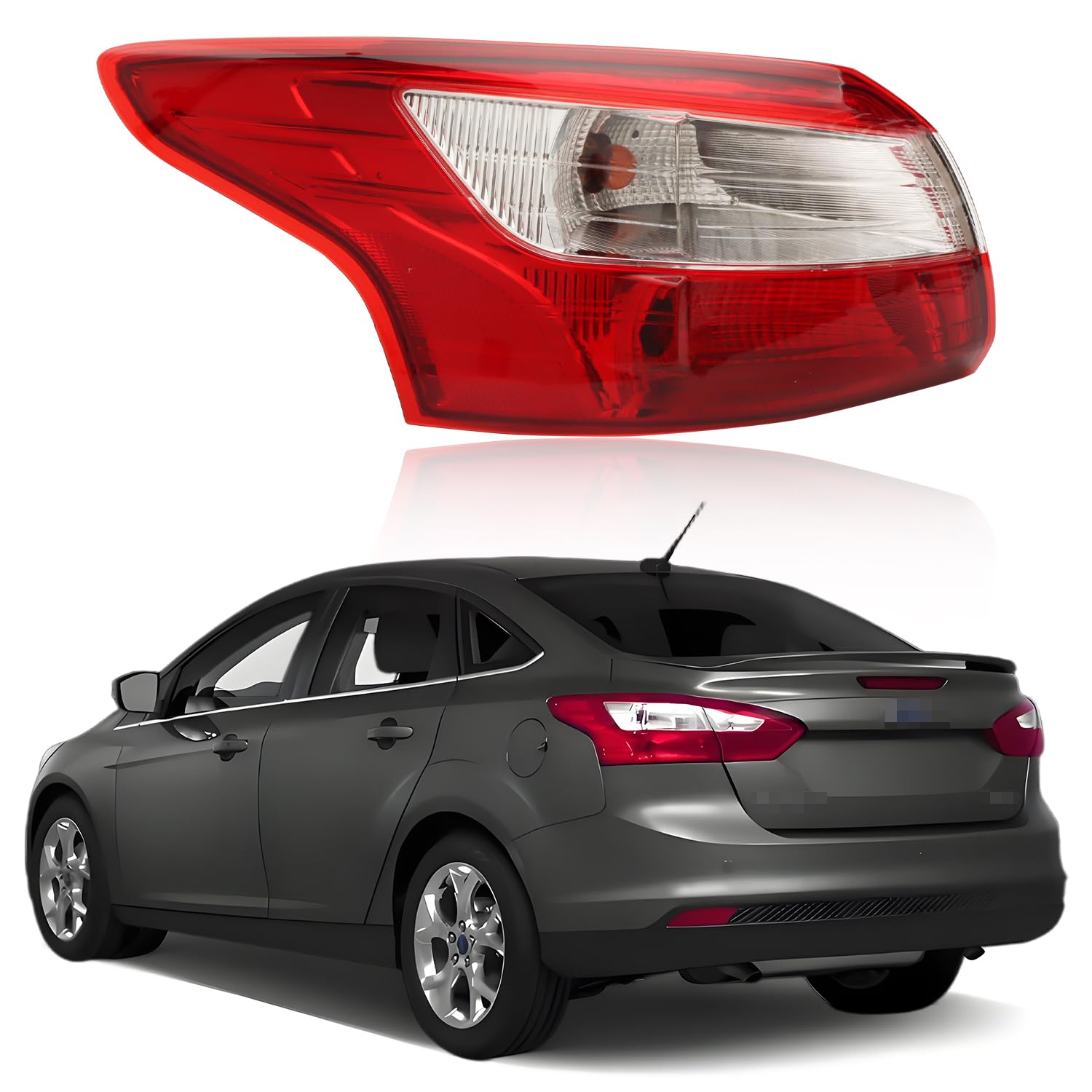 Tail Lights Assembly Compatible with Fo-rd Focus S SE SEL Titanium 2012 2013 2014, [Bulbs…