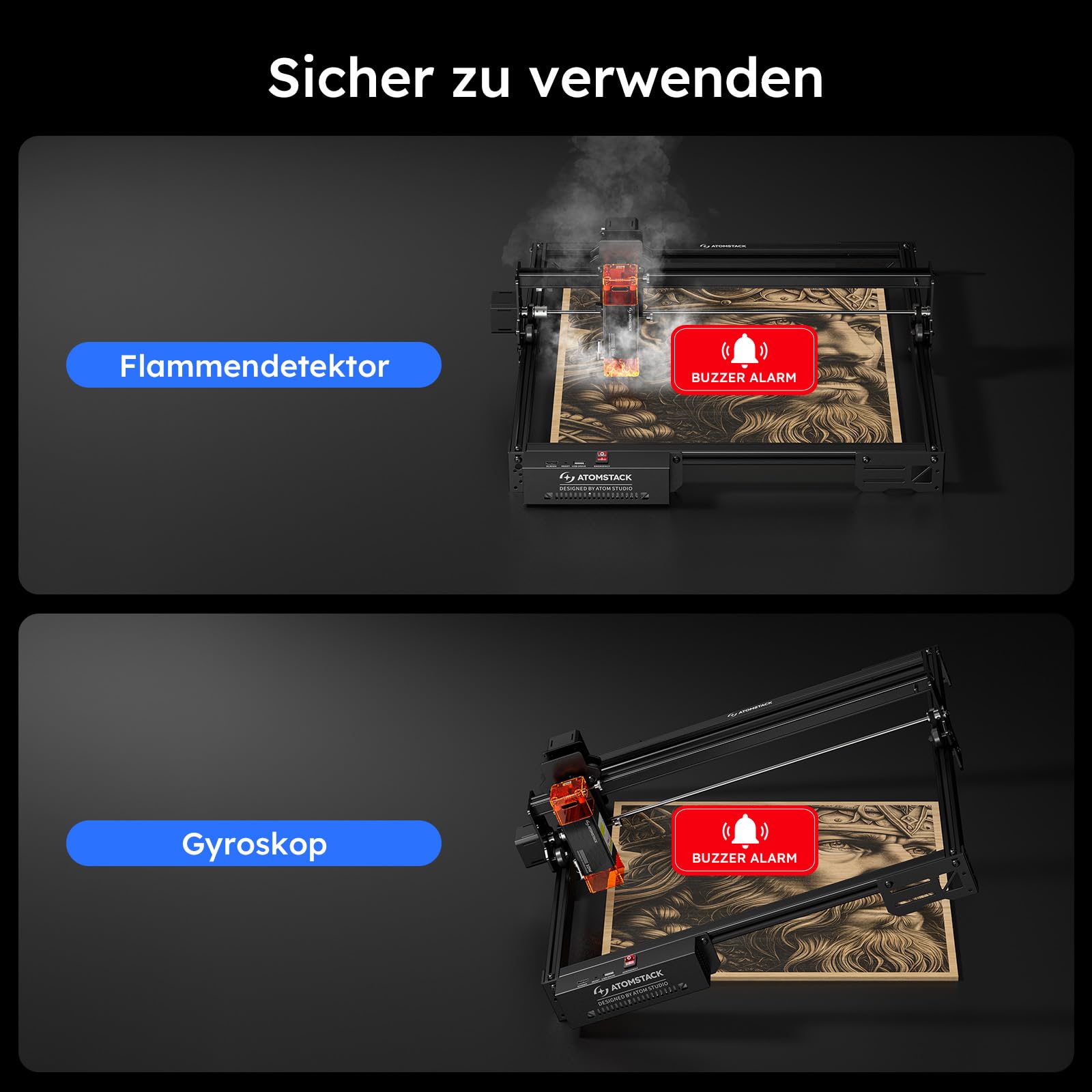ATOMSTACK SWIFT A10 PRO V2 10W Laser Graviermaschine Gravurbereich:410×380 mm Laser Cutter Hochpräzisions-Laserschneider für Personalisierte Geschenke Holz Acryl Leder (SWIFT A10 PRO V2 10W Schwarz)