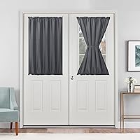 Vista 67 de Hiasan Cortinas francesas para puerta de privacidad, cortina frontal semitransparente con bolsillo para barra para ventana de puerta, 1 panel