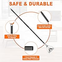 Vista 5 de KeFanta Mango de trapeador de metal de 60 pulgadas, resistente comercial, de cambio rápido, reemplazo de palo de trapeador industrial, soporte