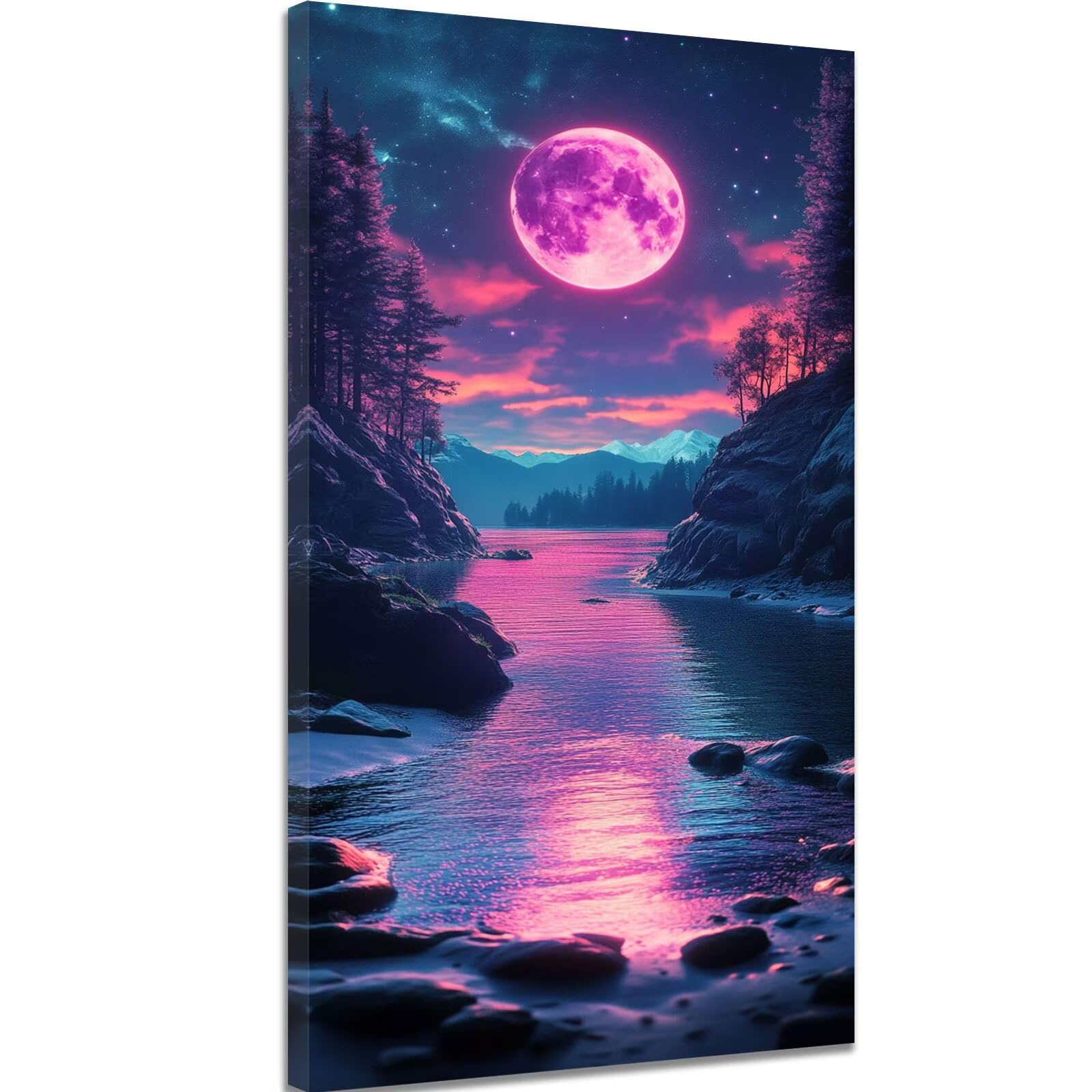 Diamond Painting Erwachsene, Landschaft Diamond Painting XXL 50x100 cm 5d Diamant Malerei Kinder, Mosaik Bastelset Erwachsene Frauen Anfänger Diamant Art Stickerei Set, Home Wand Dekor, Mond c-976