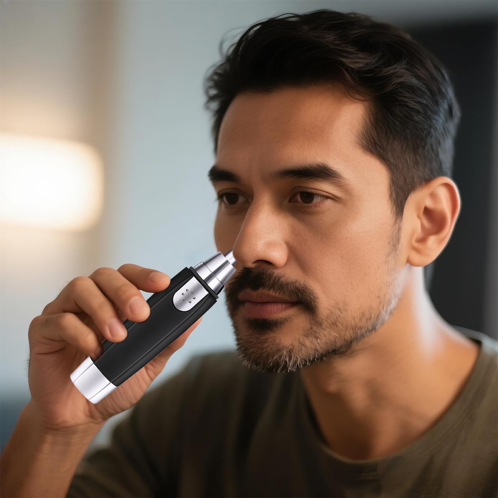 A Box of Nose Hair Trimmer Male Compact Grooming Tool with Precision Edge for Personal Care and Travel
