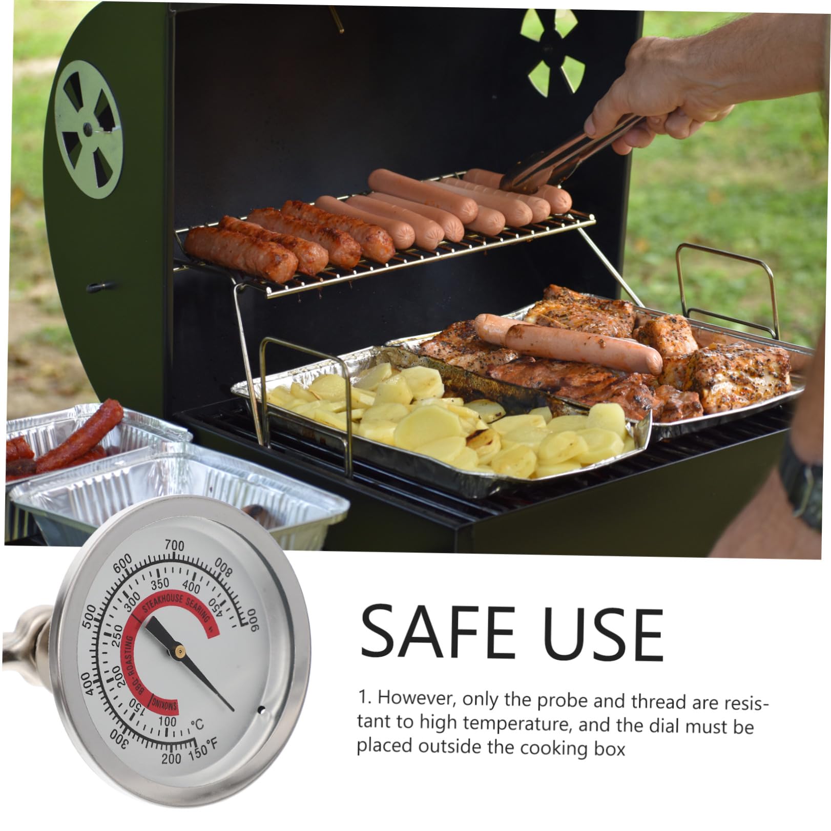 4pezzi Termometro Bimetallico Per Misuratore Per Bbq e Strumento e Adatto Elettrici Controllo Della Per