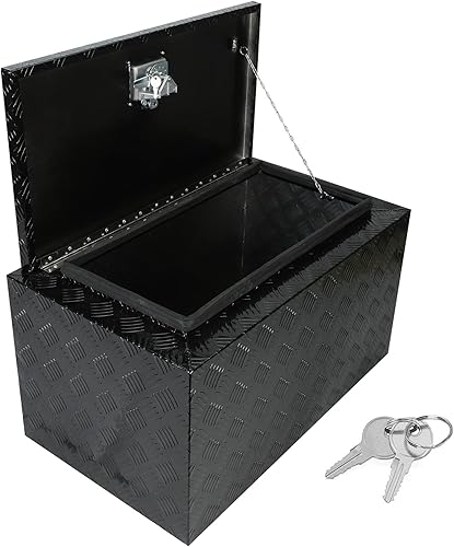 bchsadvb Caja de herramientas de aluminio negro de 30 x 17 x 17.75 pulgadas, caja de herramientas para caja de almacenamiento de remolque, caja de disponible en Yaxa Guatemala