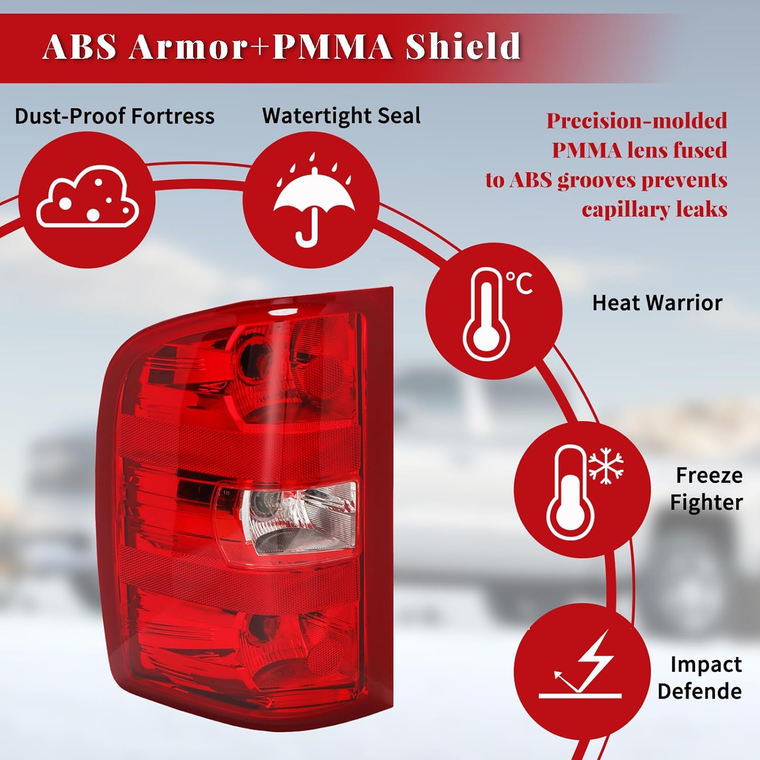 Tail Light Assembly Compatible with Chevy Silverado 1500/2500HD/3500HD 2007-2013 & GMC Sierra 3500HD 2007-2014 – OEM Fit Replacement Pickup Truck Rear Brake Lamps, Driver Side