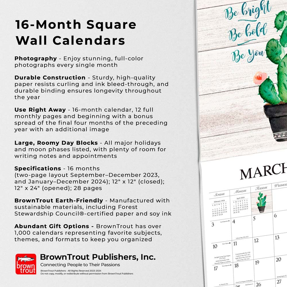 Love The Journey | 2024 12 x 24 Inch Monthly Square Wall Calendar | Hopper Studios | Stationery Design Photography - Image 5