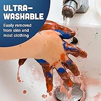 Vista 6 de Constructive Playthings Juego de 9 pintas de pintura Tempura de 9 colores para niños, juego de 9 pinturas lavables brillantes para aulas y Multi