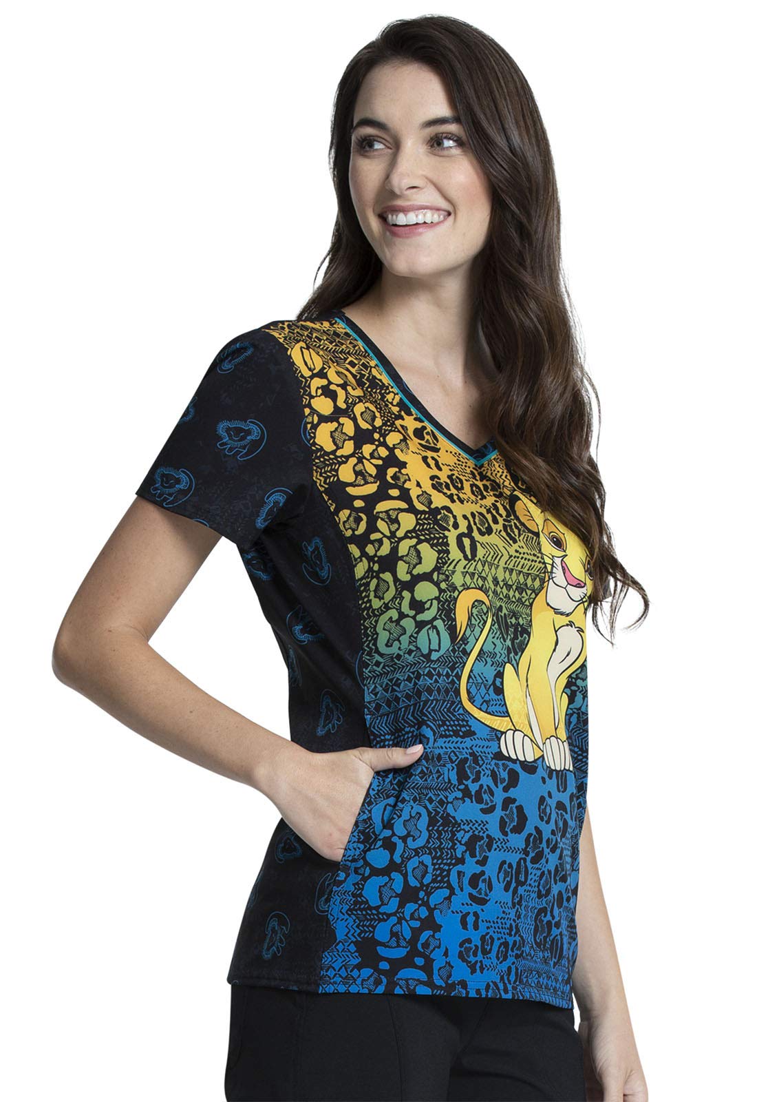 Tooniforms V-Neck Kasack, Schlupfhemd mit Motiv Born to Rule Simba Lion King