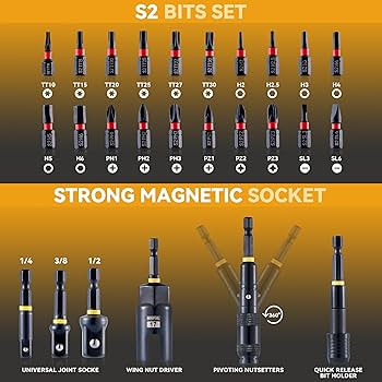 Amazon.com: Impact Magnetic Nut Driver Set, 55PCS Impact