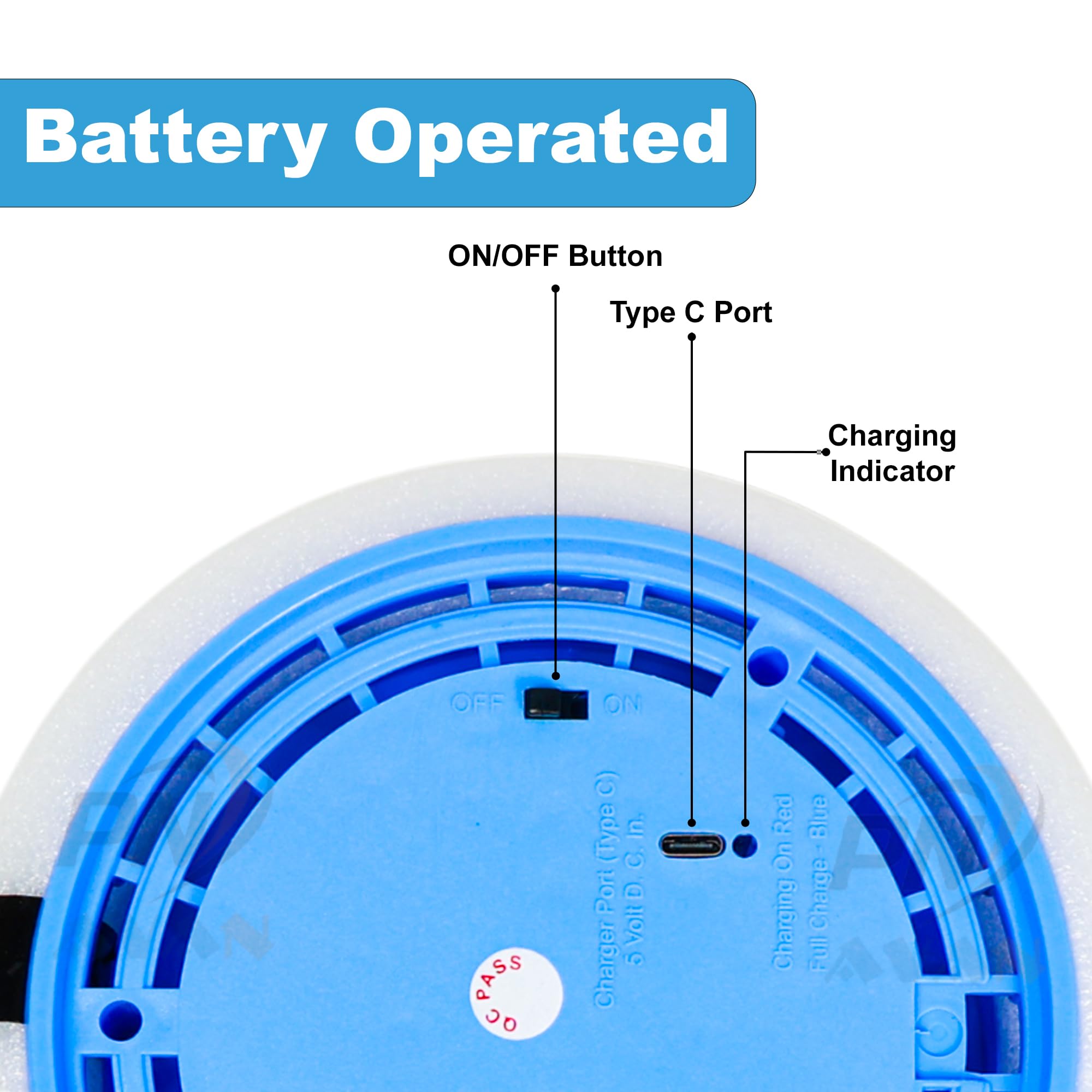 PN AVAN Hover Football Indoor Electric Floating Balls Smart Air Football | Fun Game for Kids Toys for Boys and Girls Birthday Gift ( Rechargeable C Type pin Blue ) 3