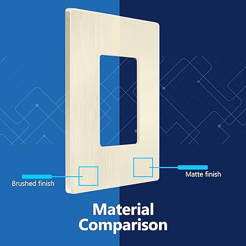 Miniatura 532 de LIDER - Cubierta decorativa de interruptor doble con acabado mate, placa de pared sin tornillos, tamaño mediano, 2 bandas, 4.88 x 4.92 pulgadas