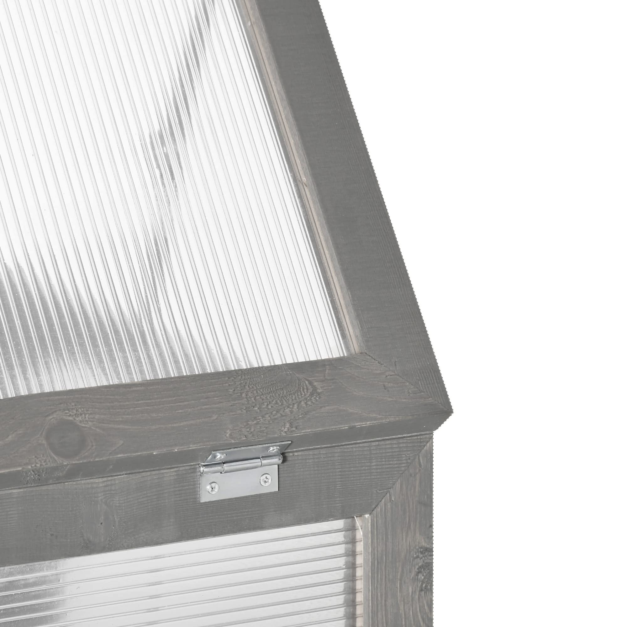 Outsunny Mini serra da giardino 3 livelli dim. 76 x 47 x 110 h cm doppia porta tetto apribile legno abete laccato policarbonato
