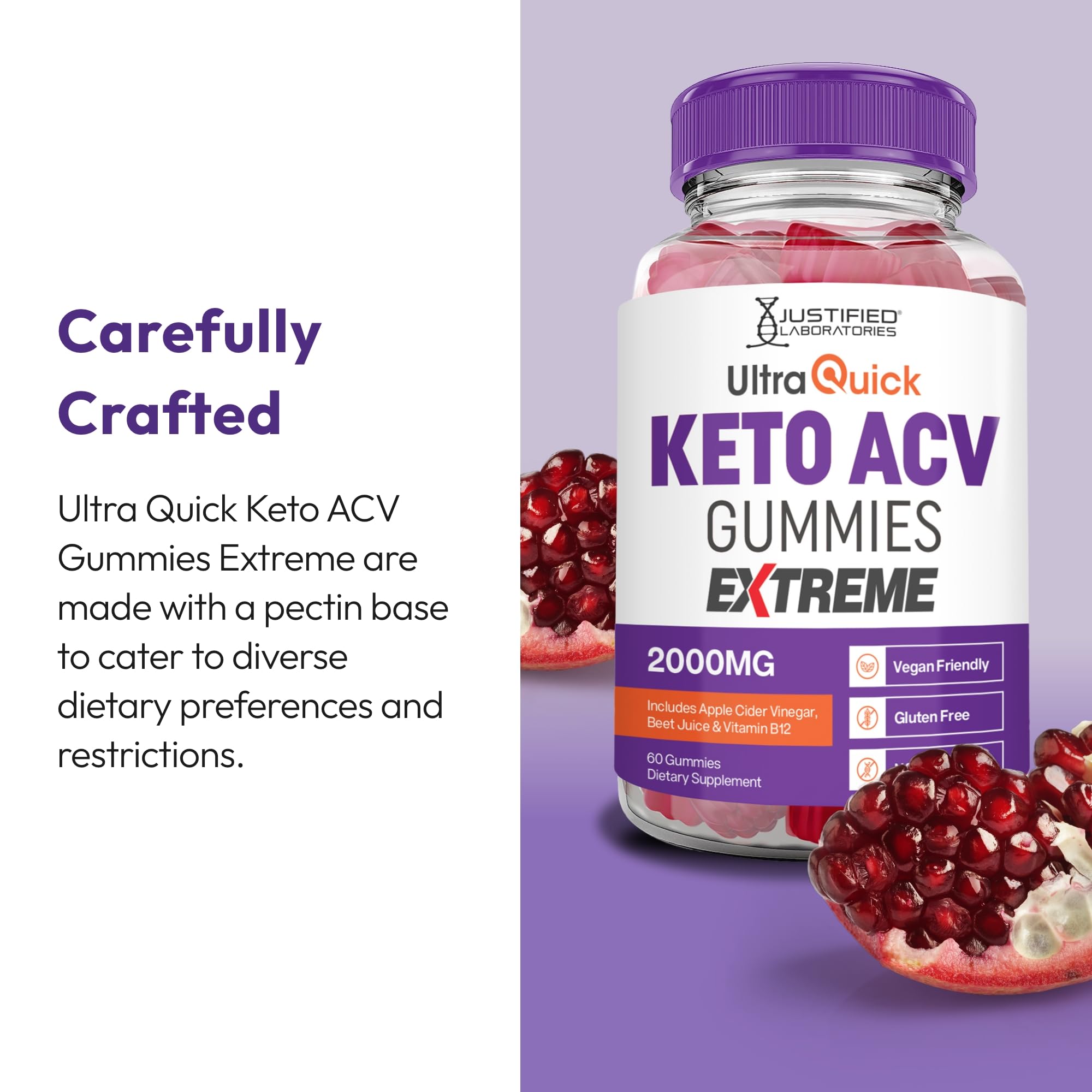 Justified Laboratories Ultra Quick Keto ACV Gummies Extreme (2000 mg) — Amazon image 6