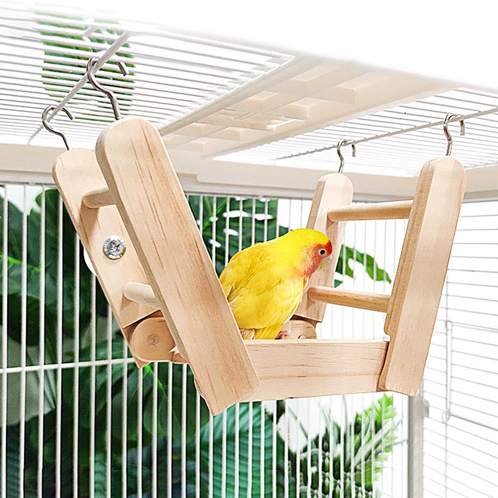 Escaleras para pájaros para loros,Escalera para pájaros para jaula - Escalera de escalada de jaula de madera | Juguetes multiusos para moler picos de pájaros para periquitos, loros, periquitos y colib