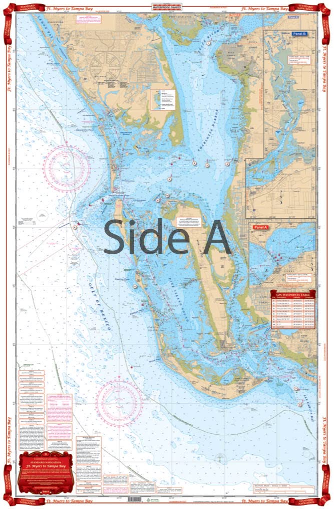 Everglades Challenge Chart Kit, 5 Standard Navigation Charts, Florida Boating, Easy-to-Read, Large Print, Waterproof Paper, Tear Resistant, Printed on two sides, 2 charts in 1, NOAA Charts