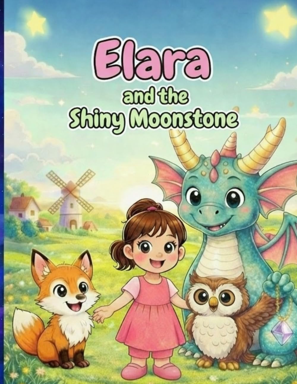 Elara and the Shiny Moonstone: A Fun Adventure Coloring Book for Kids