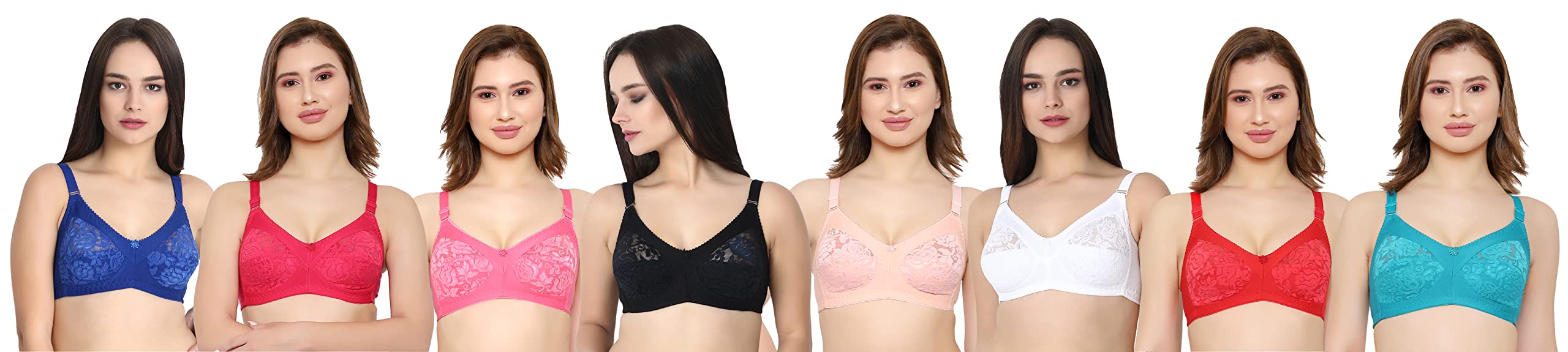 Women Net Non-Padded Wire Free Regular Bra | Women Net Bra Full Coverage | Wire Free Non Padded Seamless Bra for Women | Cup Type - C