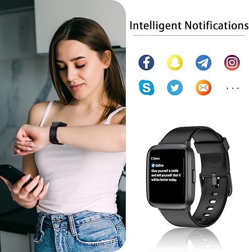 Miniatura 6 de Stiive Monitor de actividad física, reloj inteligente para hombres y mujeres, reloj de actividad con monitor de frecuencia cardíaca, podómetro,