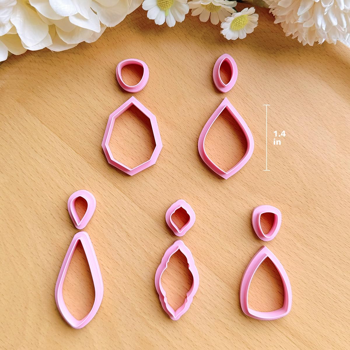 Keoker 10 Organic Shape Clay Earring Cutters, Clay Cutters for Polymer Clay Jewelry Earring Cutters for Polymer Clay (B) - Image 4