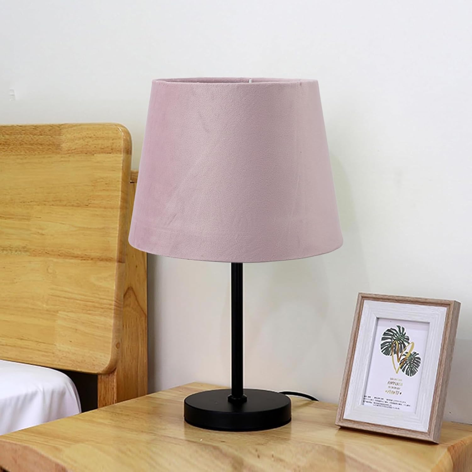 Small Lamp Shade Fabric Lampshade for Table Lamp, 6.5 x 8.5 x 6.3in Hand Crafted Barrel Lamp Shade for E27 E14 Lamp Head (Purple)