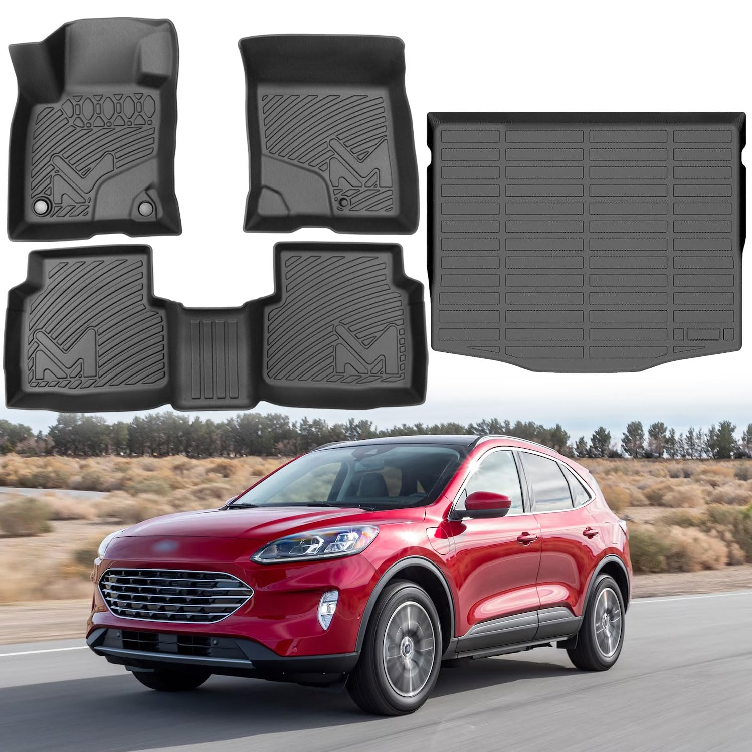 TPE Automotive Floor Mats Cargo Liner Custom for Ford Escape 2020-2025 NOT Fit Hybrid All Weather Cover Protection — view 8