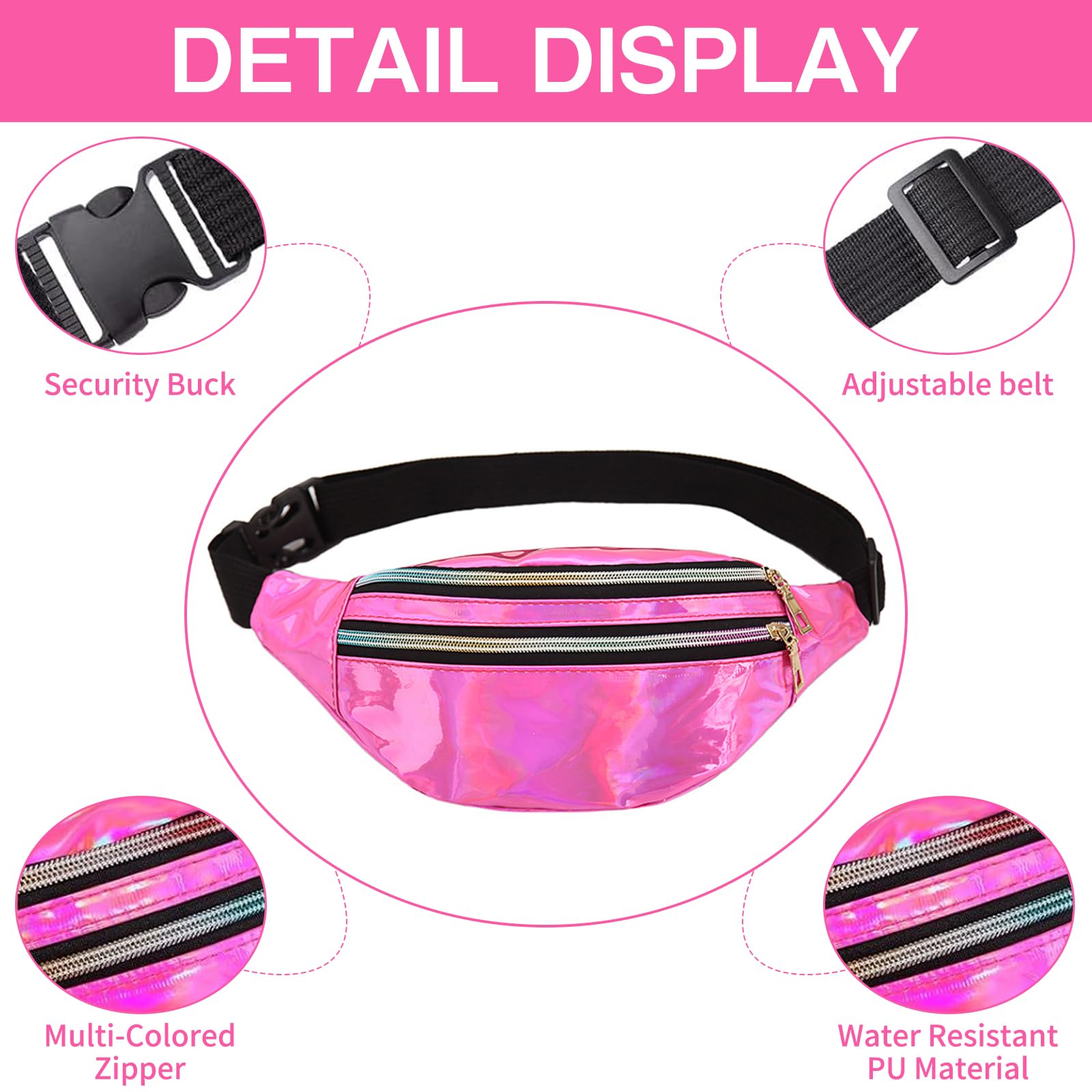 DAZZTIME 80er Jahre Outfit Damen,Damen 80er Jahre Workout Kostüm,80er Jahre Accessoires,90er Jahre Outfit,mit Bauchtasche,Stirnband,Beinwärmer,für Karneval,Halloween,Fasching,Mottoparty