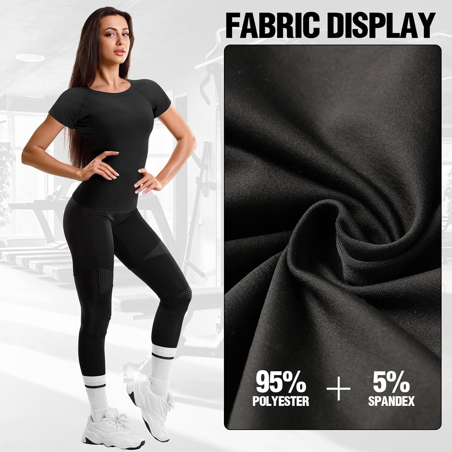 Coume 4 Pack Women's Compression Shirts Short Sleeve Workout Tops Running Athletic Yoga T-Shirt for Gym Sports Gear Quick Dry - Image 5