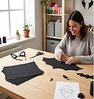 Vista 6 de HaoFeiJH Láminas de Tela de Fieltro Negro - 6 Piezas Cuadrados de Fieltro - 8x12 1 Color Cuadrados de Fieltro Suaves, 1.5mm para Costura, Patchwork